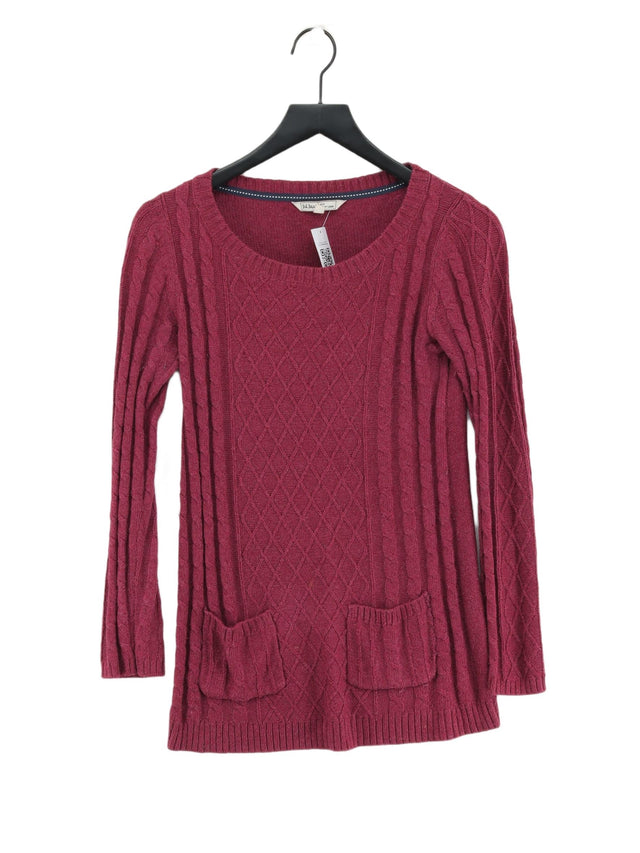 FatFace Women's Jumper UK 10 Brown Cotton with Acrylic