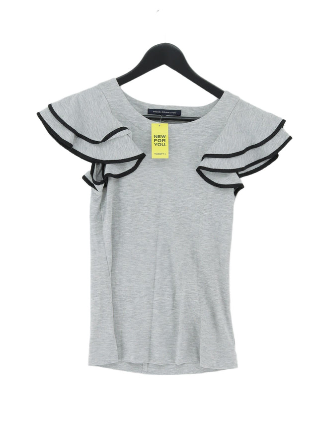 French Connection Women's Top XS Grey Viscose with Polyamide
