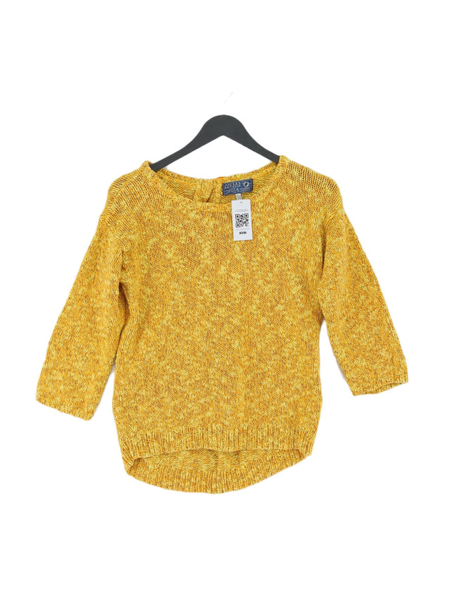 Joules Women's Jumper UK 12 Yellow Cotton with Viscose