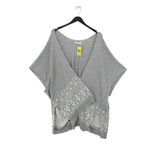Hollister Women's Cardigan XS Grey Cotton with Elastane, Polyester