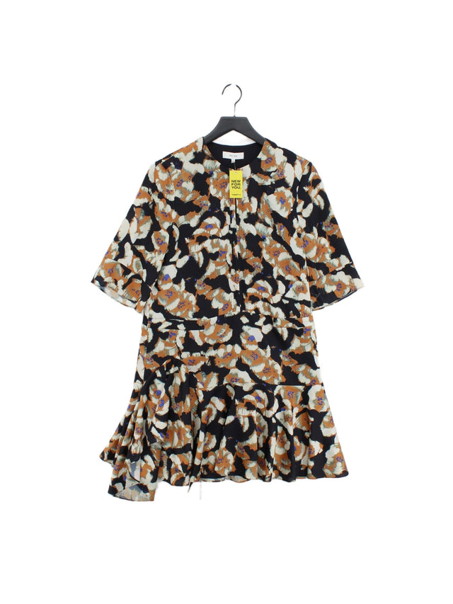 Reiss Women's Midi Dress UK 14 Multi 100% Polyester