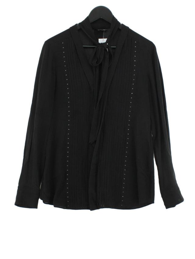Belstaff Women's Blouse UK 14 Black 100% Silk