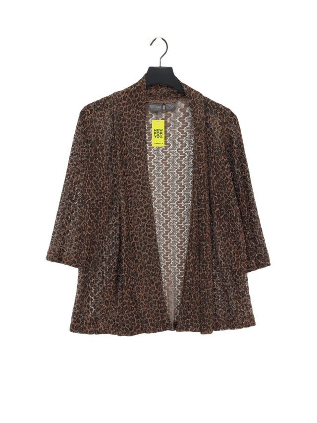 Chico's Women's Cardigan UK 6 Brown Polyester with Other