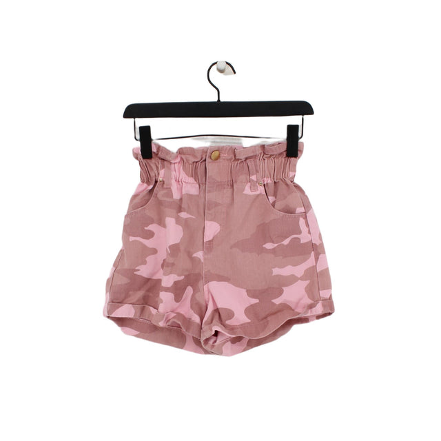 River Island Women's Shorts UK 8 Pink 100% Cotton