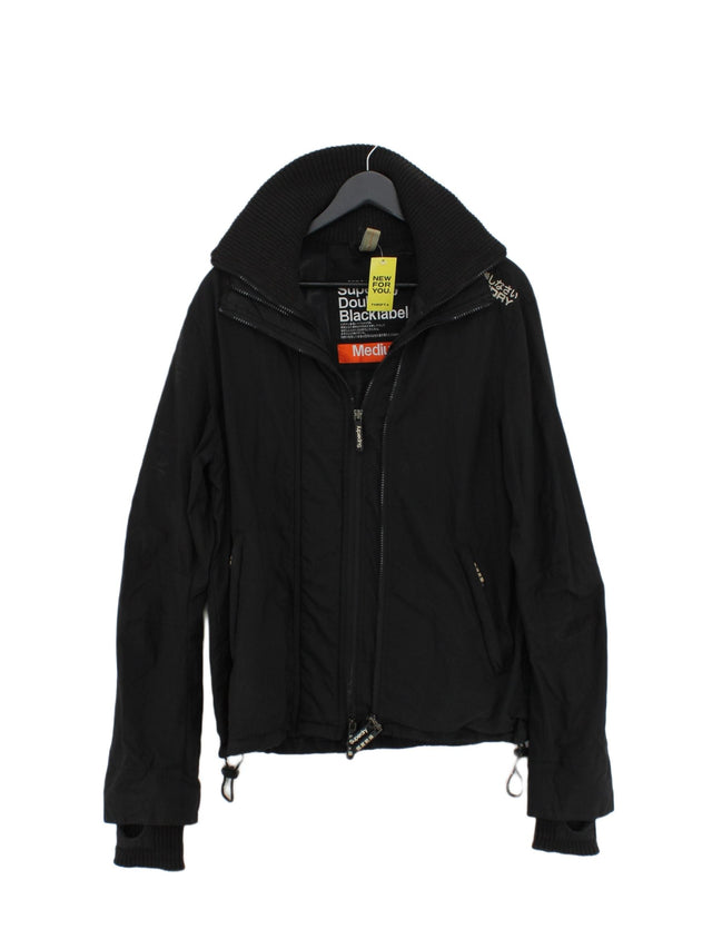 Superdry Women's Coat M Black Nylon with Polyester