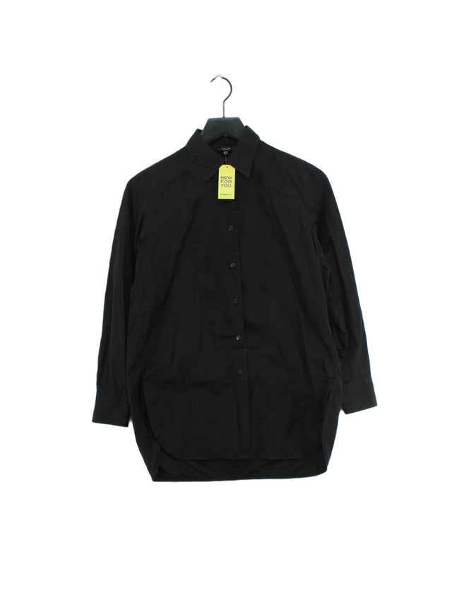 Massimo Dutti Women's Shirt UK 6 Black 100% Cotton