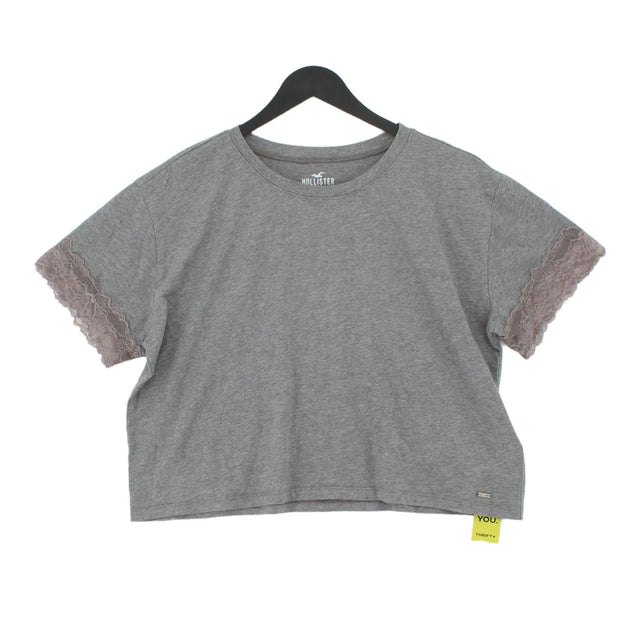 Hollister Women's Top M Grey 100% Cotton