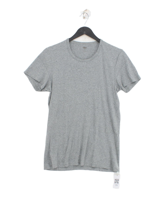 Uniqlo Men's T-Shirt S Grey 100% Cotton
