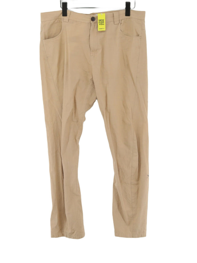 People Tree Women's Trousers W 38 in Tan 100% Cotton