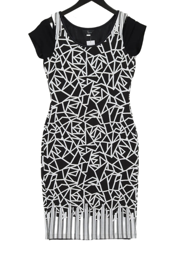 Tia Women's Midi Dress UK 12 Black Polyester with Elastane