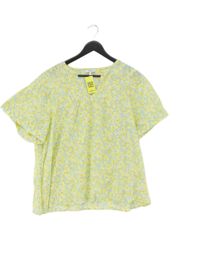 Next Women's Blouse UK 16 Yellow 100% Cotton