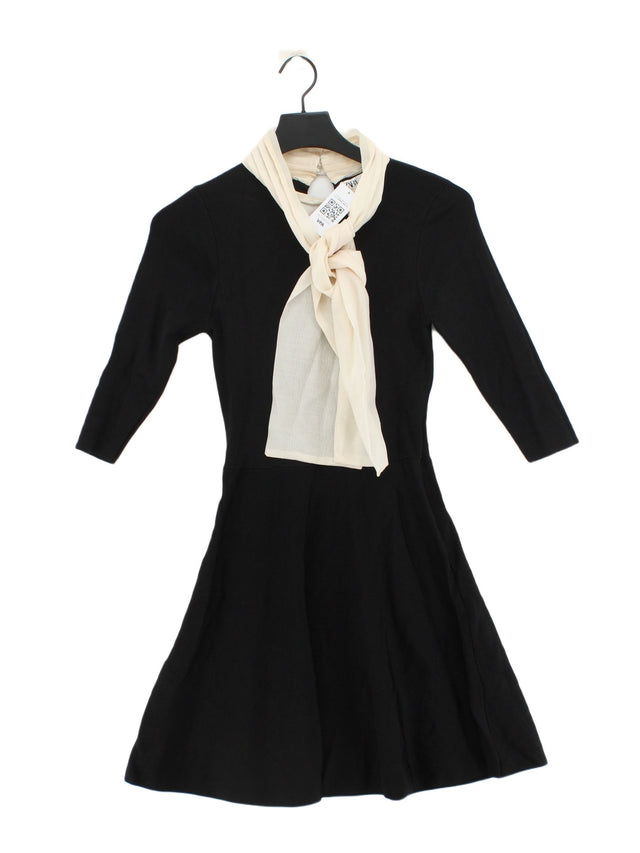 Zara Women's Midi Dress S Black 100% Polyester