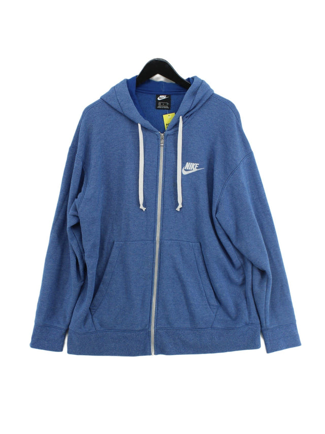 Nike Men's Hoodie XL Blue Cotton with Lyocell Modal, Polyester