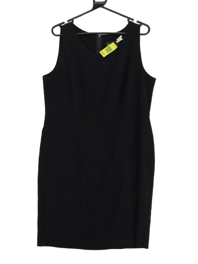 Vintage Women's Midi Dress UK 14 Black 100% Polyester