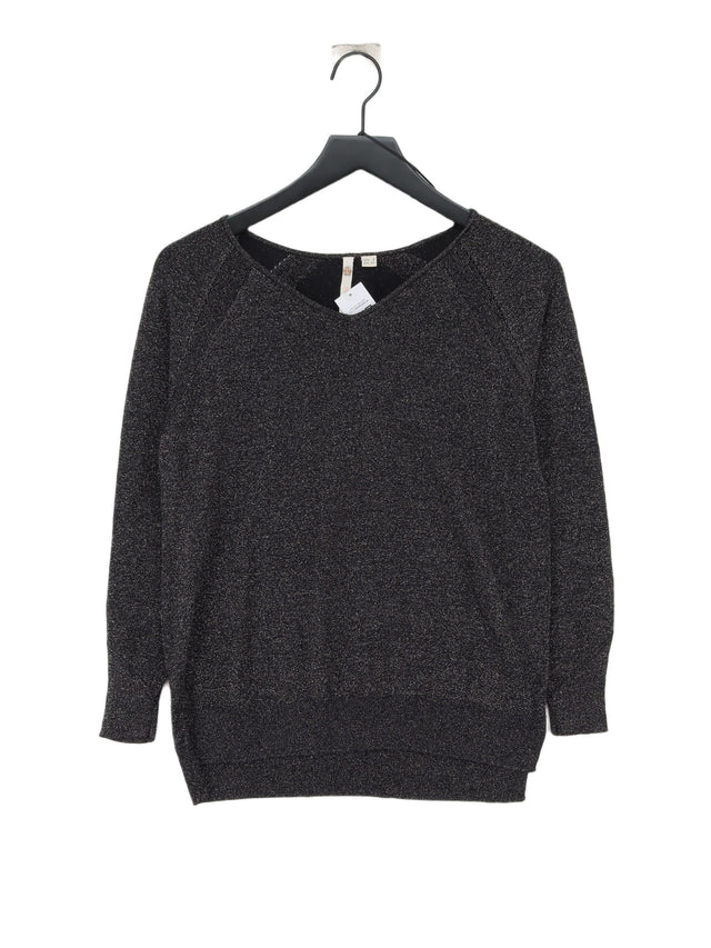 White Stuff Women's Jumper UK 8 Black Viscose with Other, Polyester