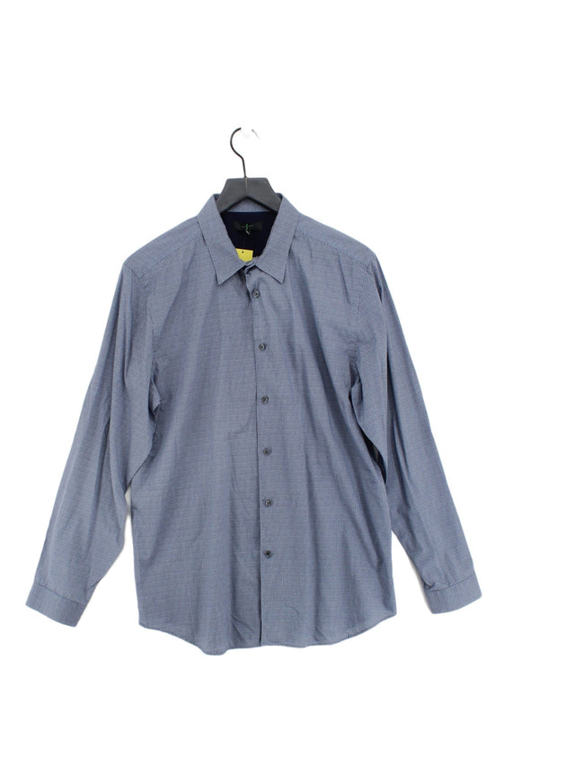 Jasper Conran Men's Shirt L Blue 100% Cotton