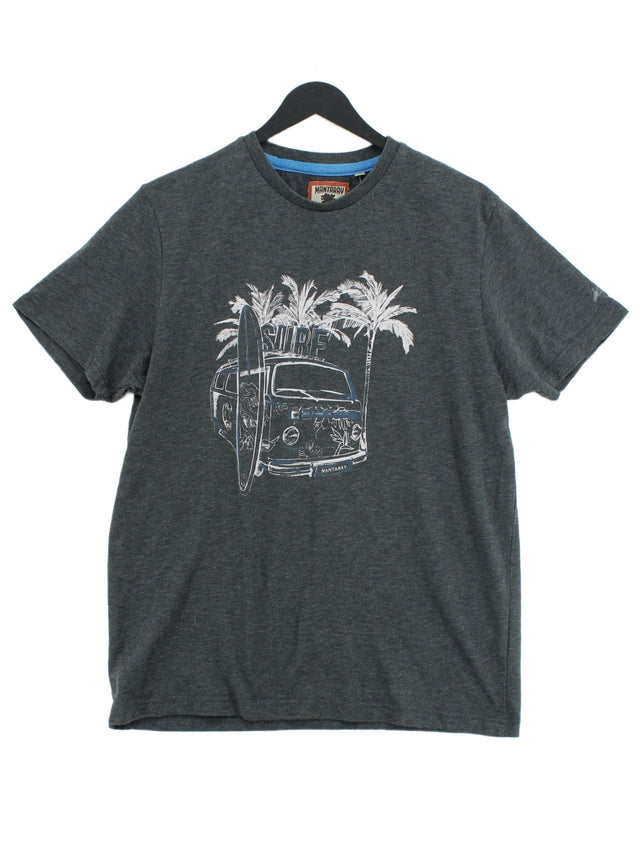 Mantaray Men's T-Shirt M Grey Cotton with Polyester