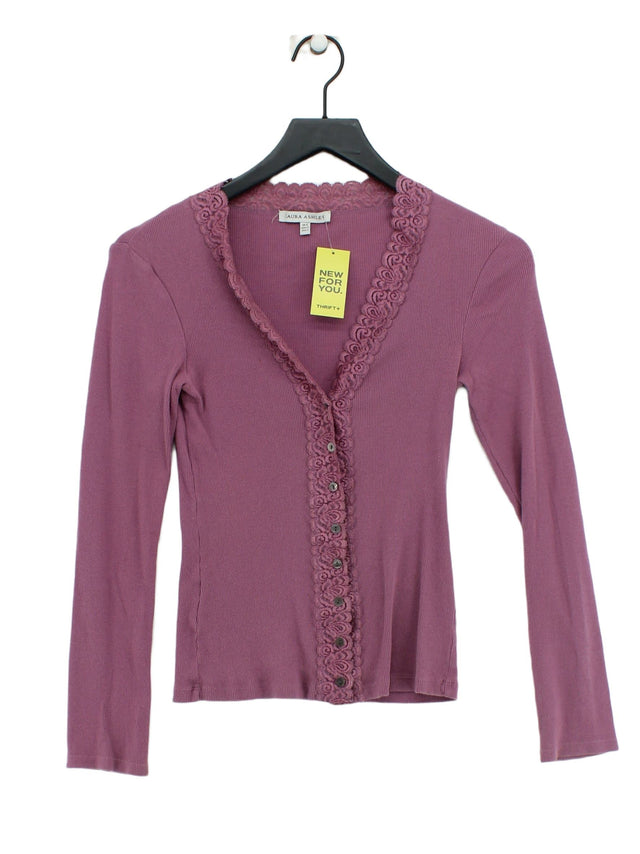 Laura Ashley Women's Cardigan UK 8 Purple 100% Cotton