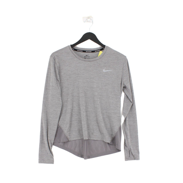 Nike Women's Top M Grey Polyester with Elastane