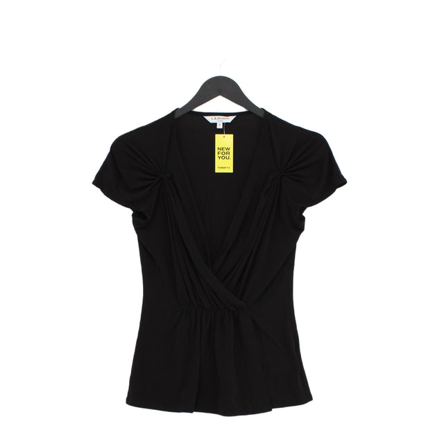 L.K. Bennett Women's Blouse S Black Viscose with Elastane, Polyester