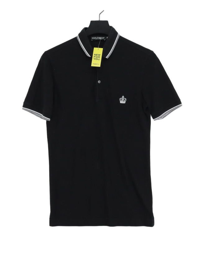 Dolce & Gabbana Men's Polo Chest: 34 in Black Cotton with Other