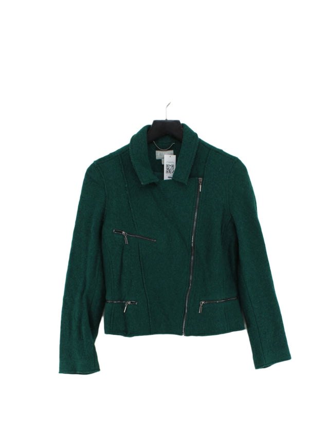 Pure Collection Women's Jacket UK 12 Green Wool with Polyester, Viscose