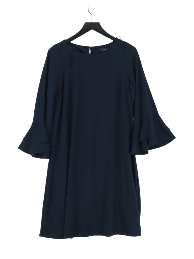 Evans Women's Midi Dress UK 14 Blue Polyester with Elastane