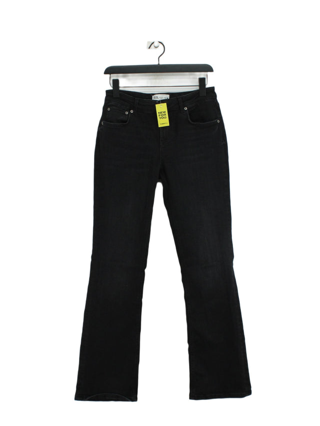 Zara Women's Jeans UK 12 Grey Cotton with Elastane, Polyester