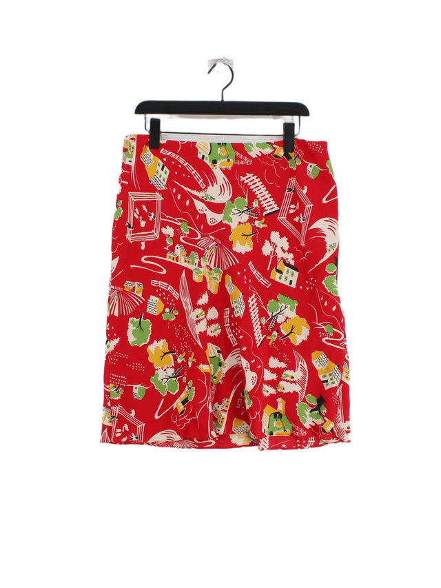 Boden Women's Midi Skirt W 36 in Red 100% Other