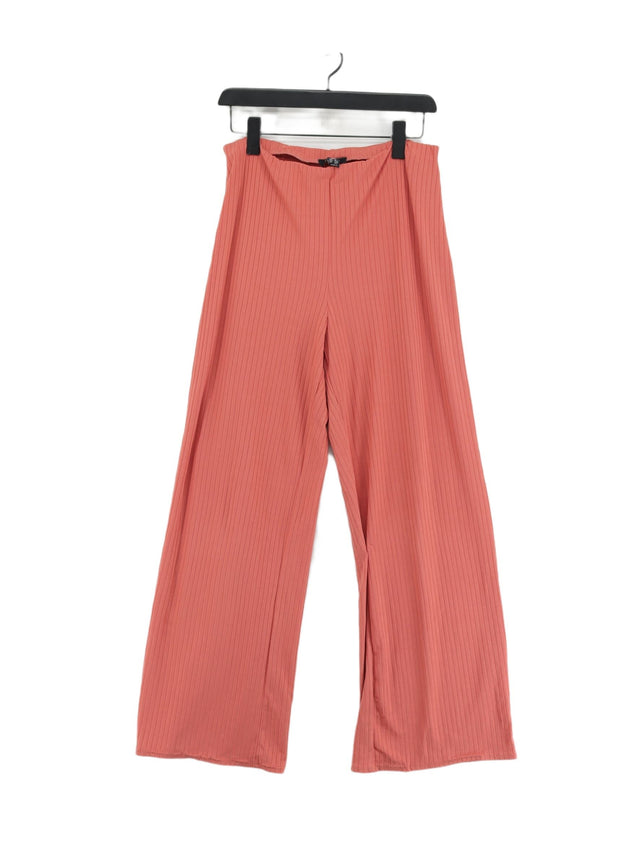 New Look Women's Trousers UK 14 Pink Polyester with Elastane