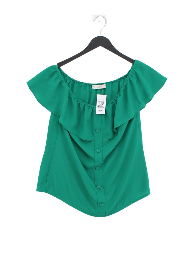 Oasis Women's Blouse UK 8 Green 100% Polyester