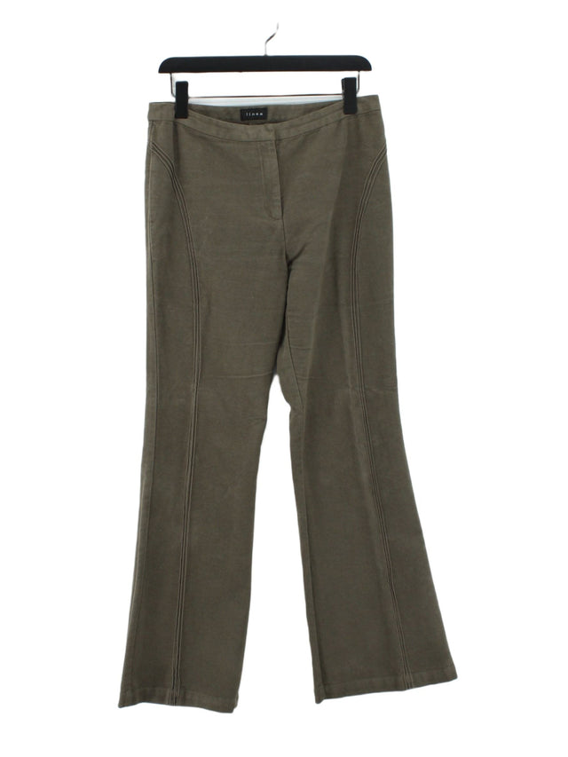 Linea Women's Trousers UK 12 Brown 100% Cotton