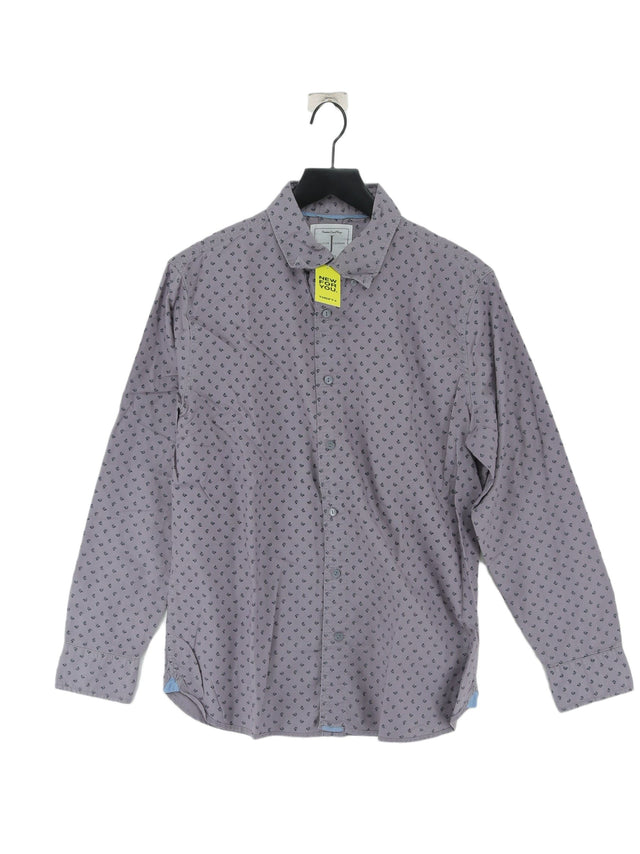 Jasper Conran Men's Shirt M Grey 100% Cotton