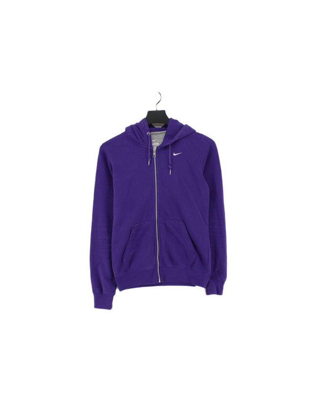 Nike Women's Hoodie XS Purple Cotton with Polyester