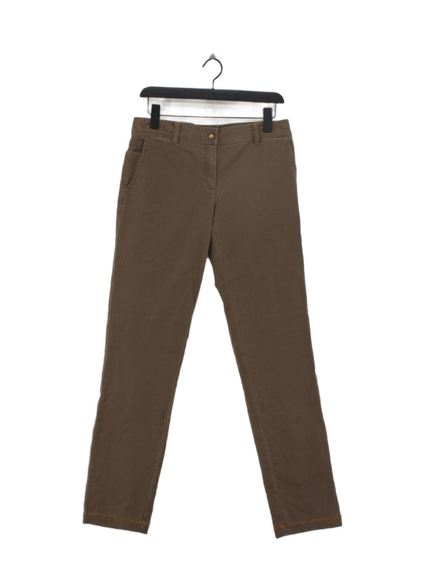 BCBGMAXAZRIA Women's Trousers UK 6 Brown 100% Cotton