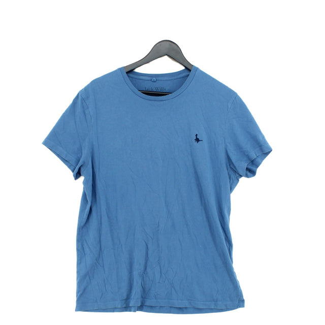 Jack Wills Men's T-Shirt L Blue 100% Cotton
