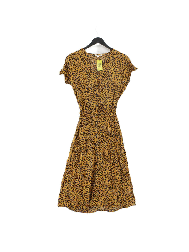 Warehouse Women's Midi Dress UK 6 Yellow 100% Viscose