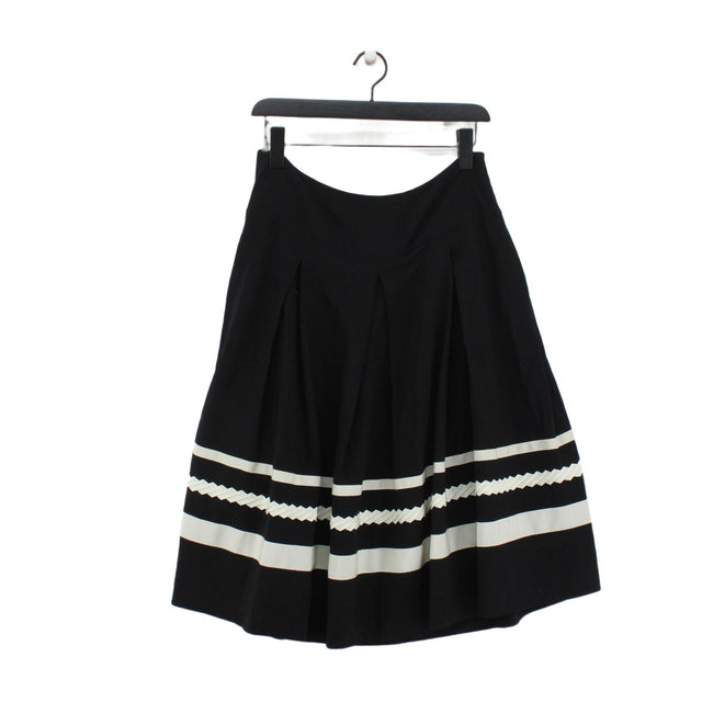 Jaeger Women's Midi Skirt UK 12 Black Wool with Elastane, Polyester