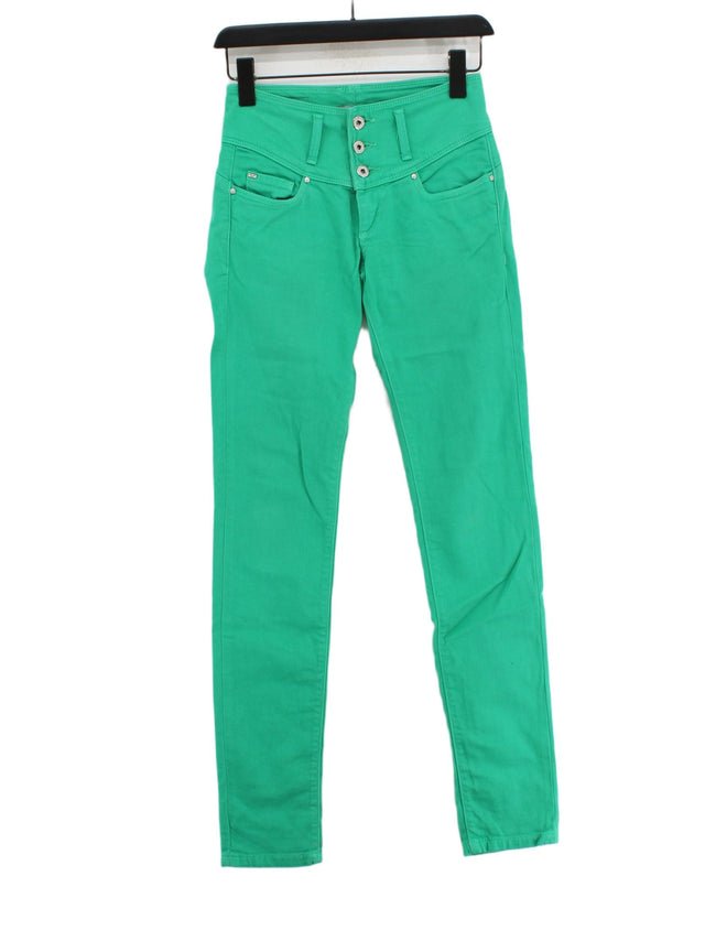 Salsa Women's Jeans W 26 in Green Cotton with Elastane
