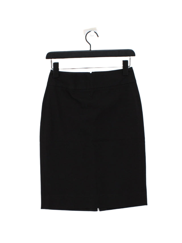 Banana Republic Women's Midi Skirt W 26 in Black Cotton with Spandex, Viscose