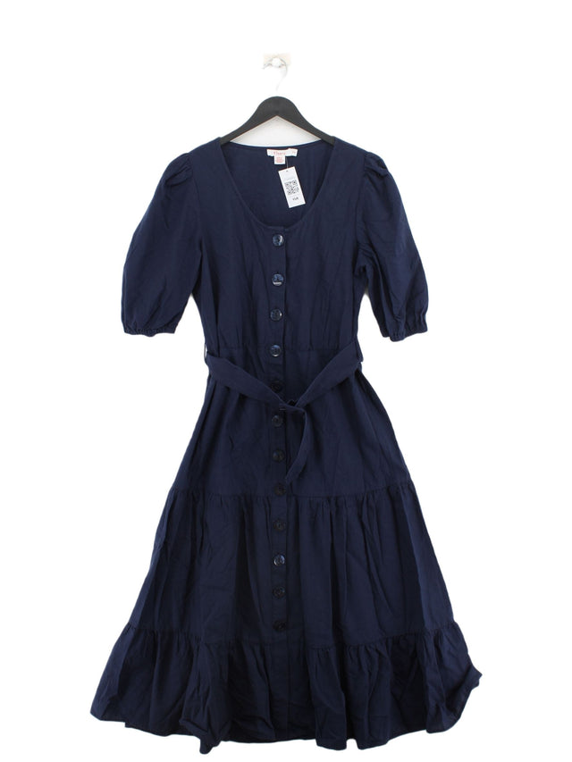 Finery Women's Midi Dress UK 10 Blue 100% Cotton