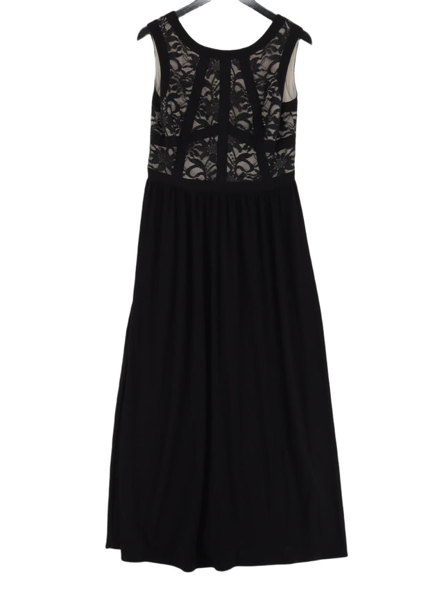 R&M Richards Women's Maxi Dress UK 12 Black Polyester with Spandex