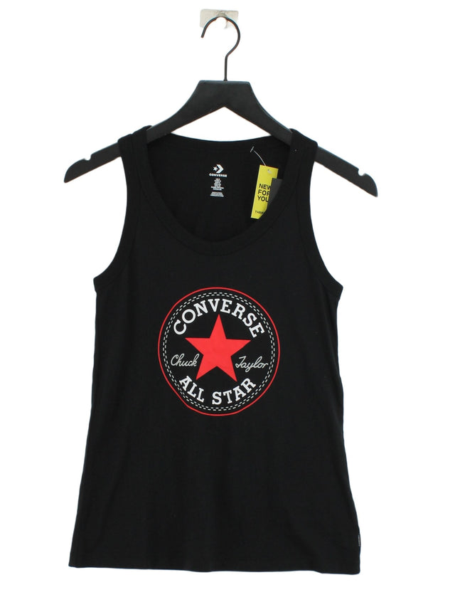 Converse Women's T-Shirt S Black 100% Cotton
