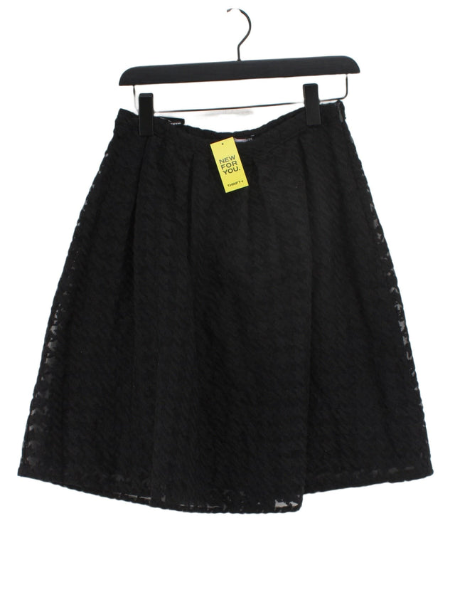 Warehouse Women's Midi Skirt UK 12 Black Polyester with Other, Polyamide