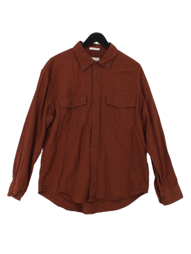 Gant Men's Shirt M Brown 100% Cotton