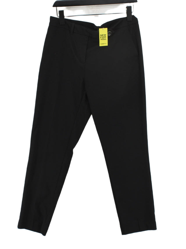 Next Women's Suit Trousers UK 12 Black Polyester with Viscose