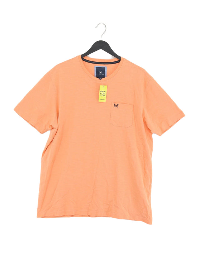 Crew Clothing Men's T-Shirt XL Orange 100% Cotton
