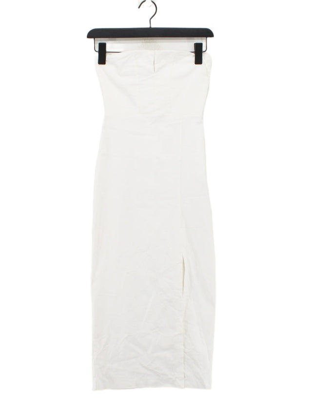 Vesper Women's Midi Dress UK 8 Cream Viscose with Nylon