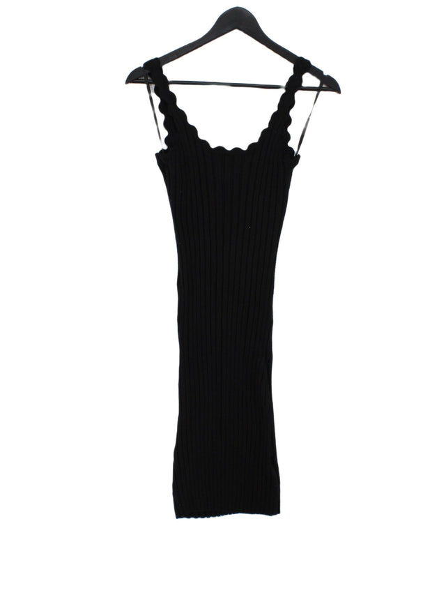 Y.A.S Women's Midi Dress L Black Viscose with Nylon, Polyester