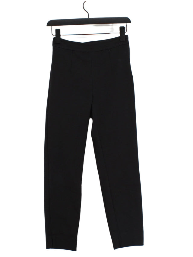 Arket Women's Suit Trousers W 34 in Black Cotton with Elastane, Polyester
